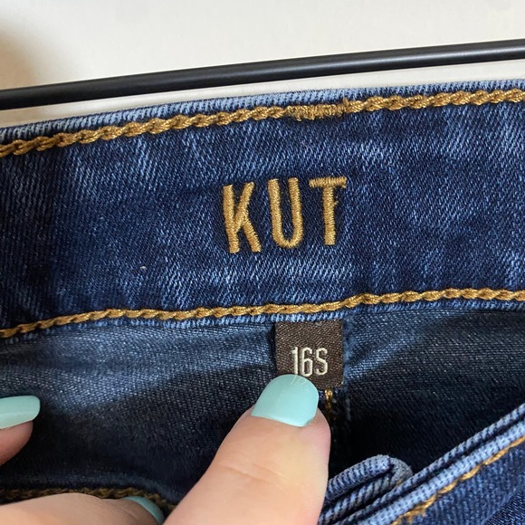 KUT from the Kloth Natalie Bootcut Jeans Dark Wash Denim Sz 16 - Picture 8 of 13